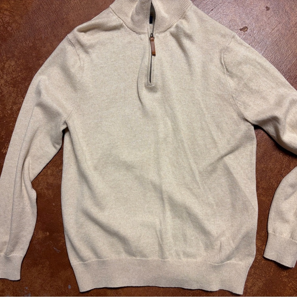 J. Crew Men's Beige Zip-Up Sweater